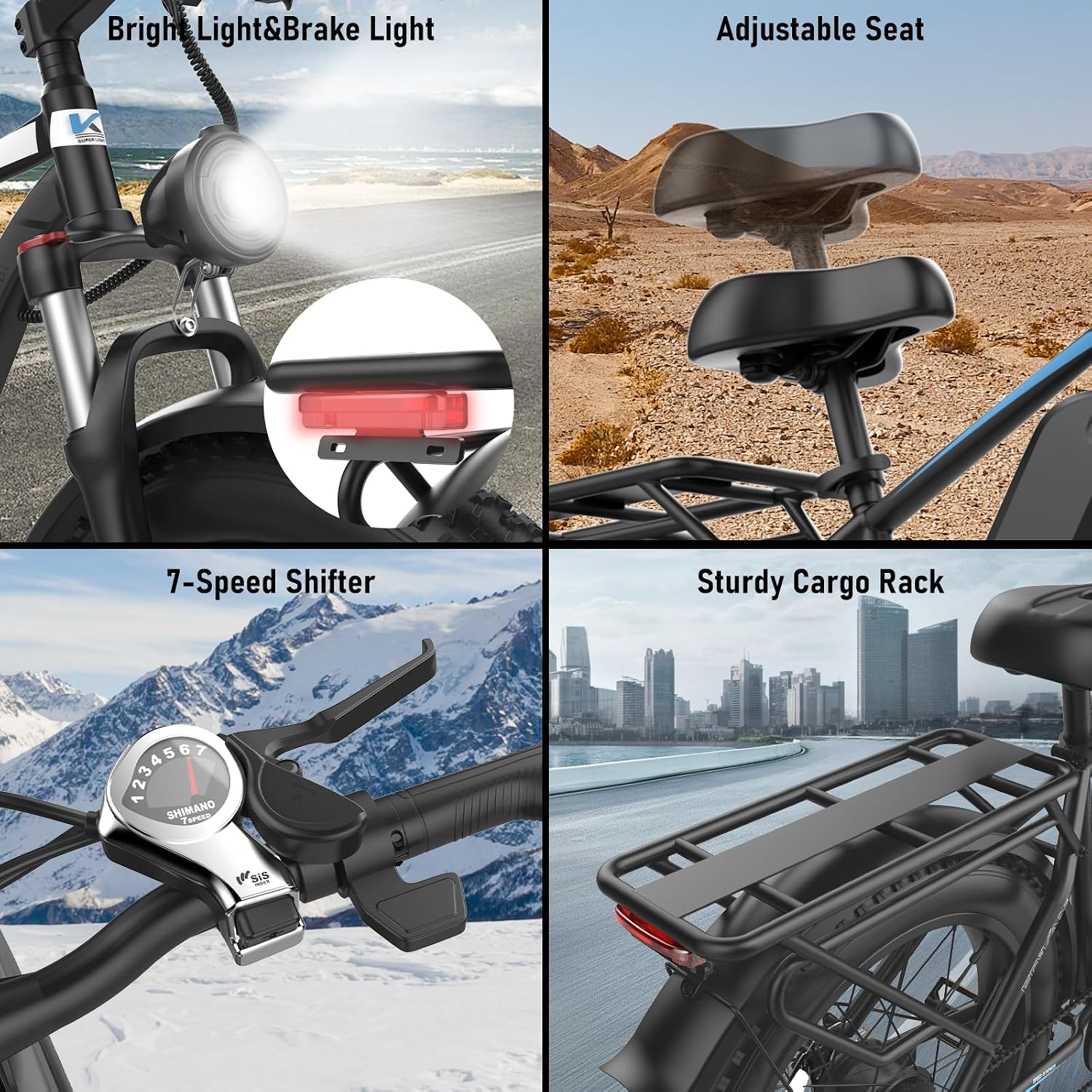 EDIKANI S01 26' Electric Bike for Adults, Peak 2000W 34MPH Fast E Bike for Men, 100 Miles Fat Tire Ebike for Adults Electric with 1104WH Removable Battery, E Bicycle for Commuter with Brake Light