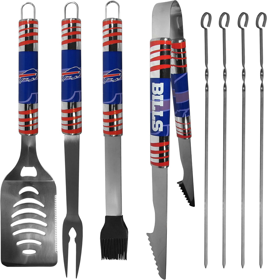 NFL Siskiyou Sports Fan Shop Buffalo Bills Steel Tailgater BBQ Set w/Case 8 piece Gray