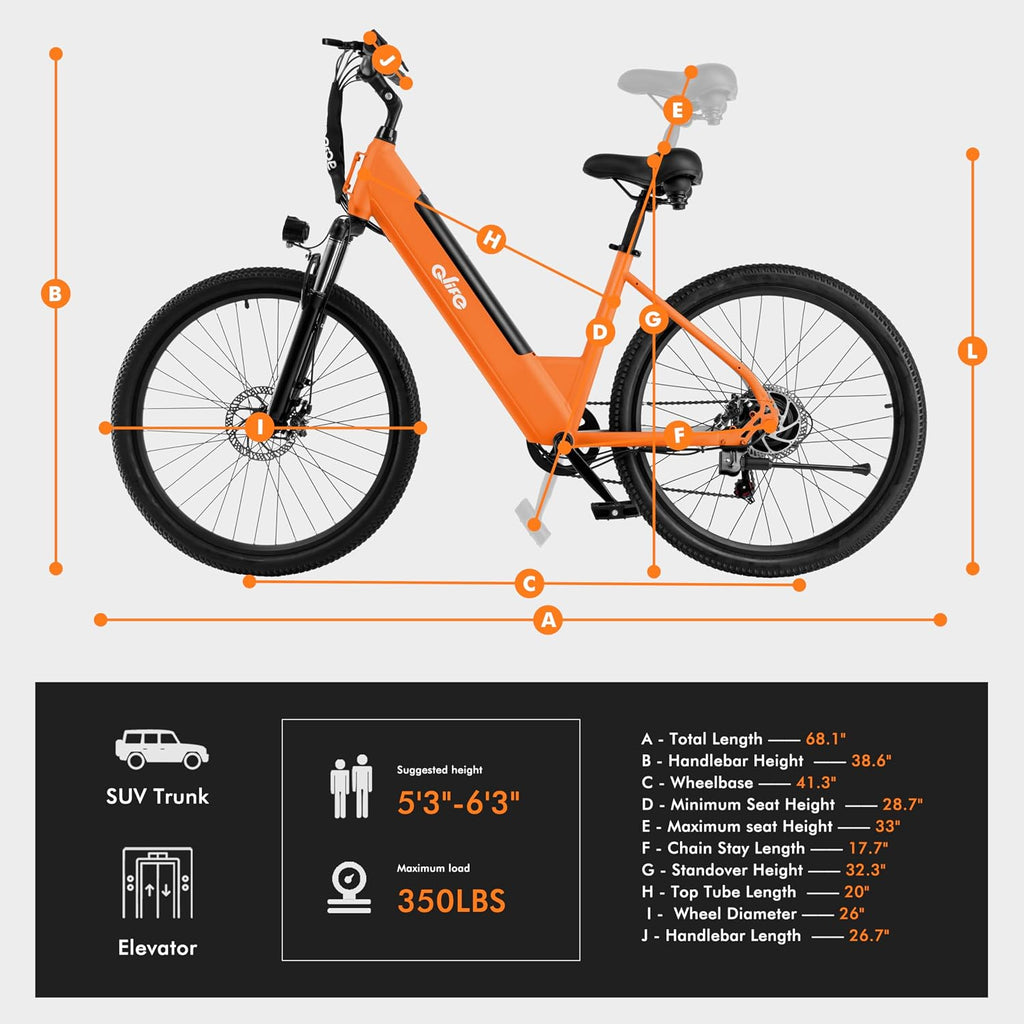 Qlife Cityone Electric Bike for Adults & Teens, Step-Through Commuter Ebike, 1000W Peak Motor, 55-Mile Range, 48V Removable Battery, 26-Inch City Tires, 7-Speed, Up to 25 MPH