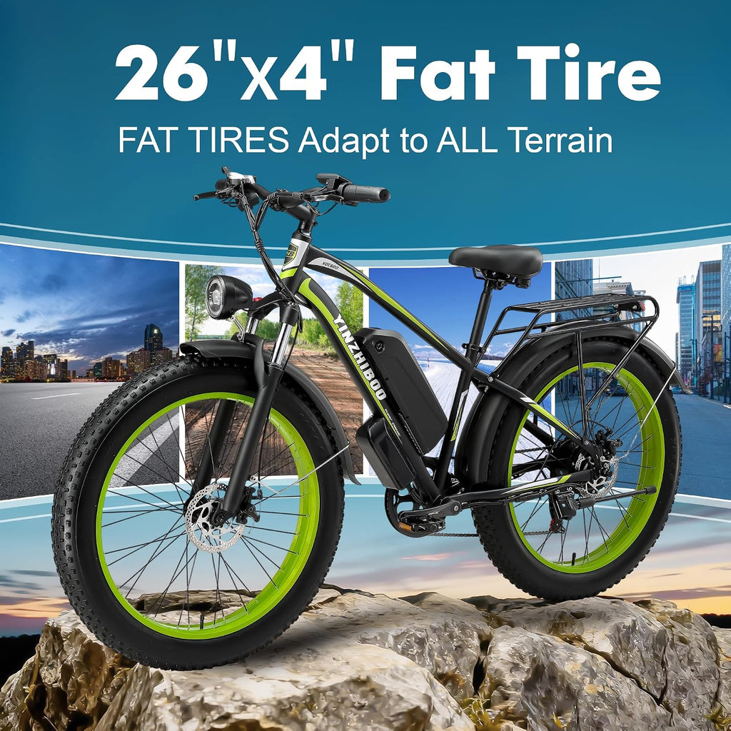 Electric Bike for Adults, 2000W Peak Motor E Bikes, 26' Fat Tire Electric Mountain Bike, 32 MPH Electric Bicycle, 48V 17.5Ah (840Wh) Removable Battery, UL2849 Certified