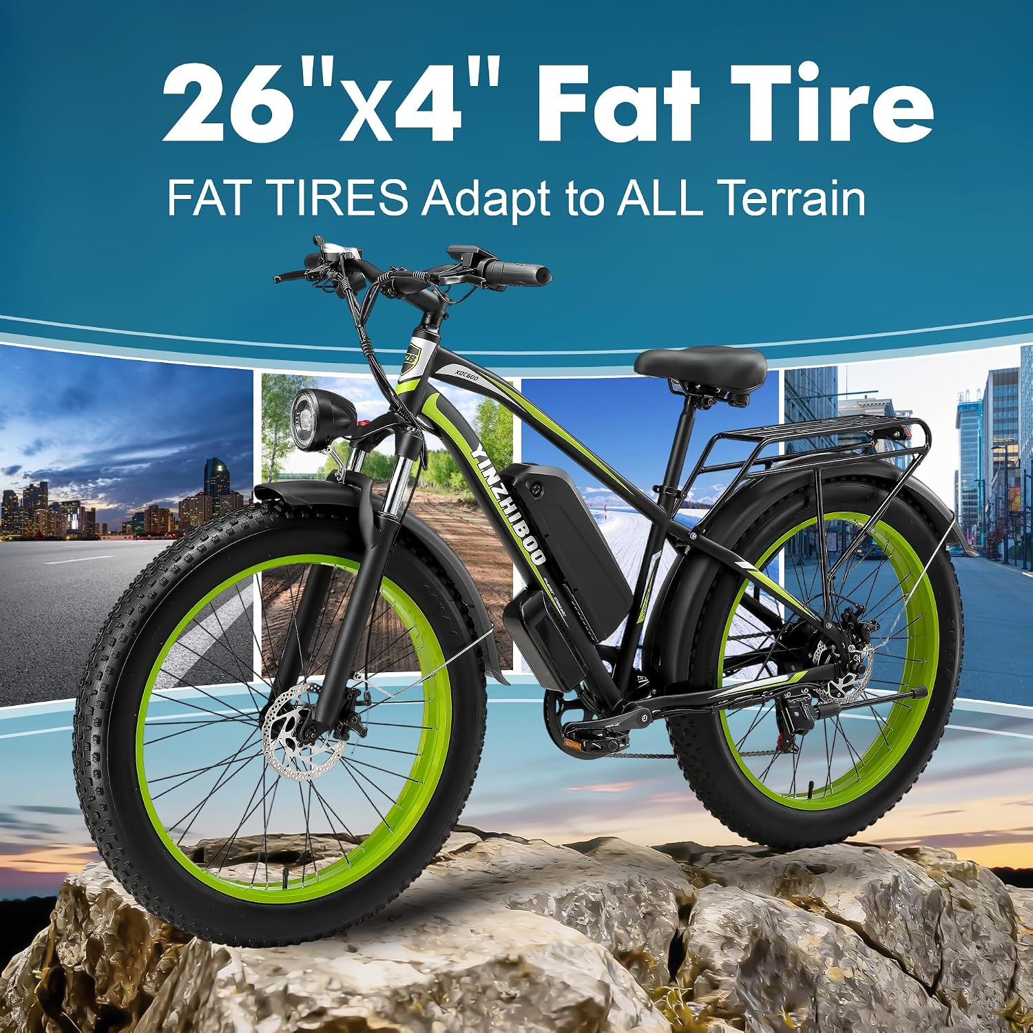 Electric Bike for Adults, 2000W Peak Motor E Bikes, 26' Fat Tire Electric Mountain Bike, 32 MPH Electric Bicycle, 48V 17.5Ah (840Wh) Removable Battery, UL2849 Certified