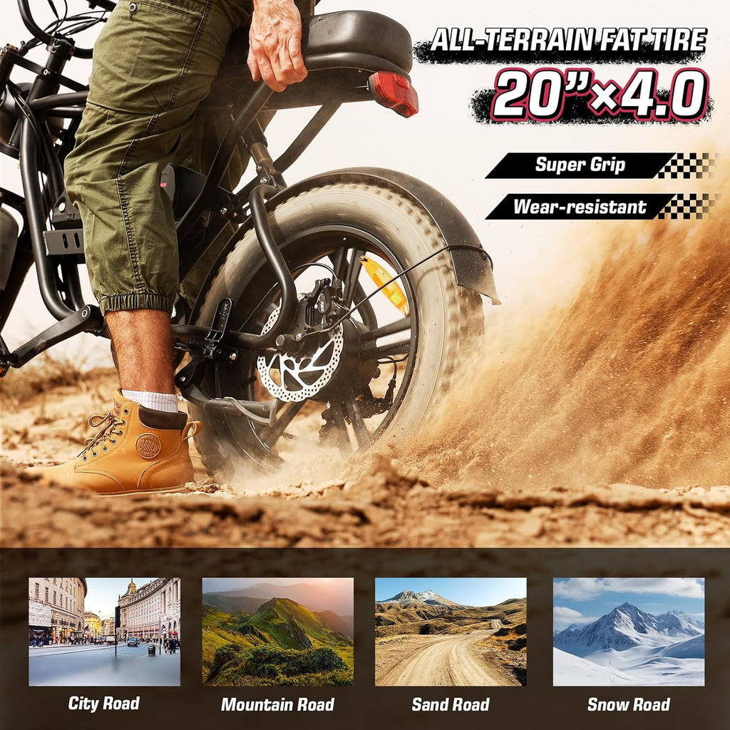 Windone E20/K2 Electric Bike for Adults, Max 20/28 MPH & 40/46.6 Miles Range, 20''×3/4'' Tire and 350/750W Motor Ebike, 7 Speed Urban Commuter Electric Bicycle, 36V10.4AH / 48V13AH Removable Battery