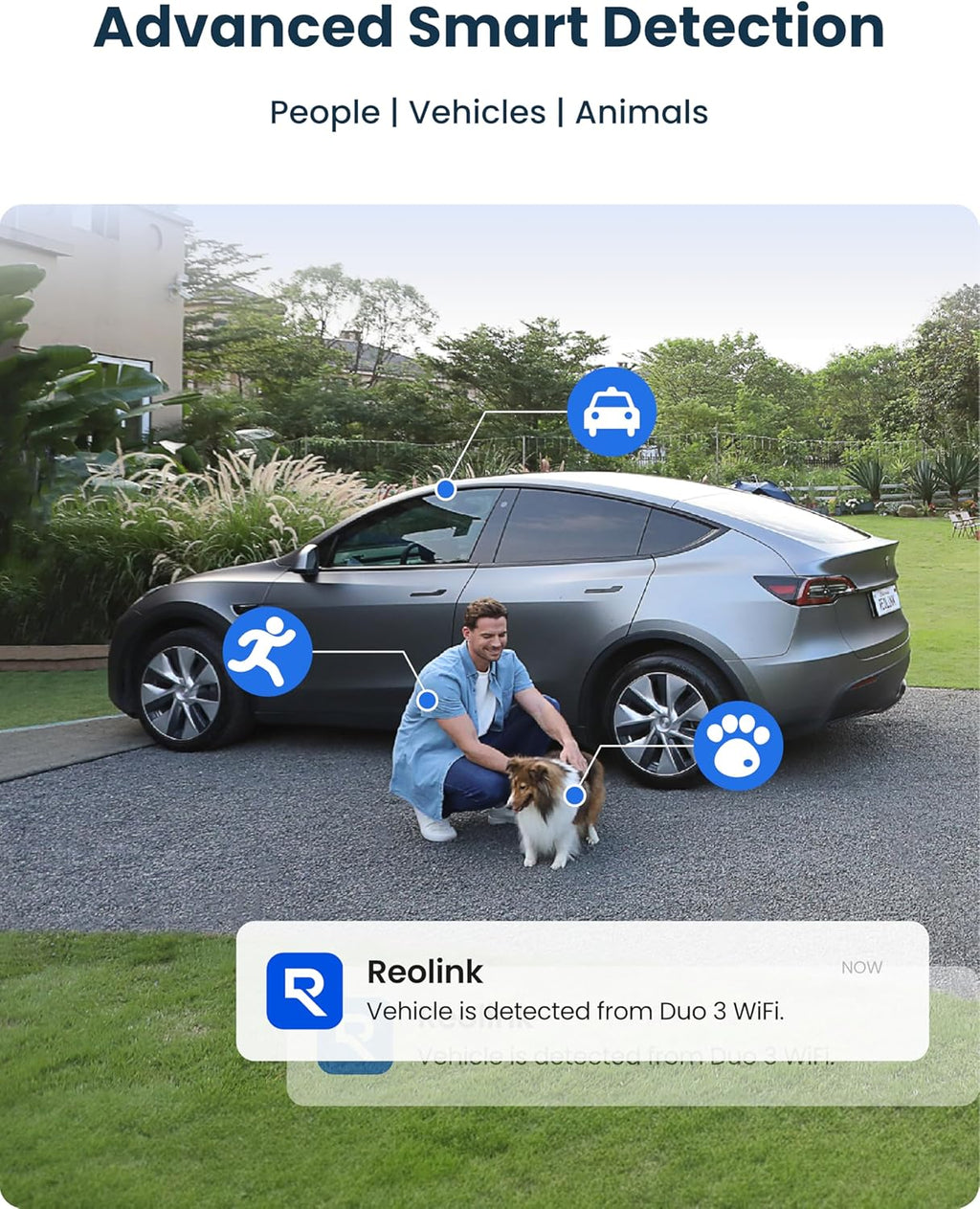 REOLINK 16MP WiFi Security Camera Outdoor, 180° Ultra-Wide Angle, Duo 3 WiFi, 2.4/5GHz Wi-Fi 6, Smart Detection, Color Night Vision, Two-Way Talk, IP67, Up to 512GB Storage, Plug-in Power (12V/2A)