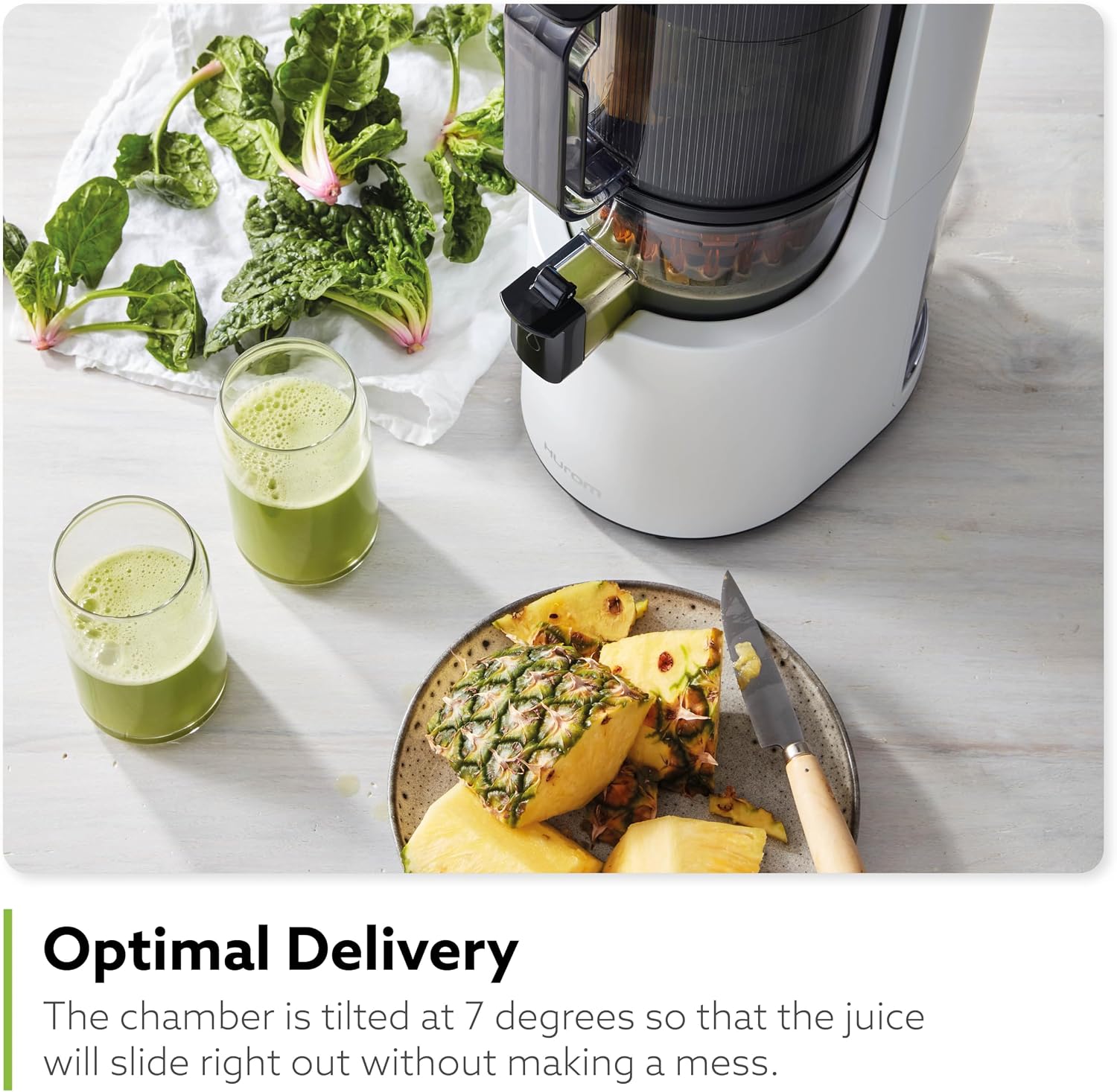 Hurom H200 Renewed Easy Clean Slow Juicer, White | Hands-Free | Hopper Fits Whole Produce | Quiet Motor | BPA Free | Easy Assembly | Cold Press Masticating Juicer