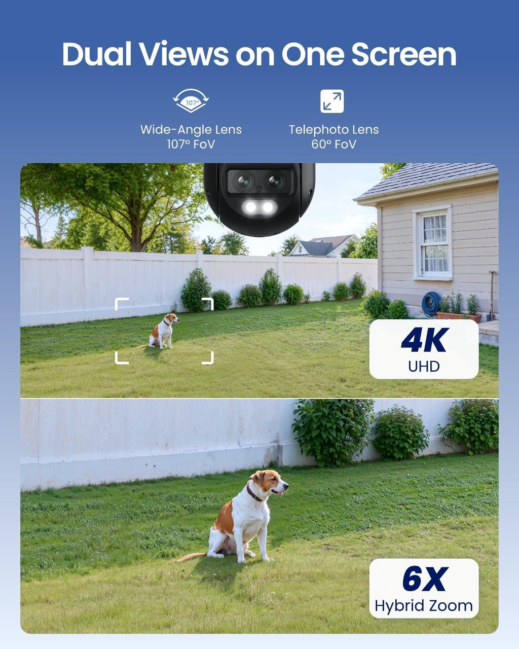 REOLINK 4K Wired WiFi Outdoor Security Camera, 8MP Dual Lens, 360 PTZ Camera, Auto Tracking, 2.4/5GHz Wi-Fi Smart Person/Vehicle/Animal Detection, 6X Hybrid Zoom, Color Night Vision, TrackMix WiFi