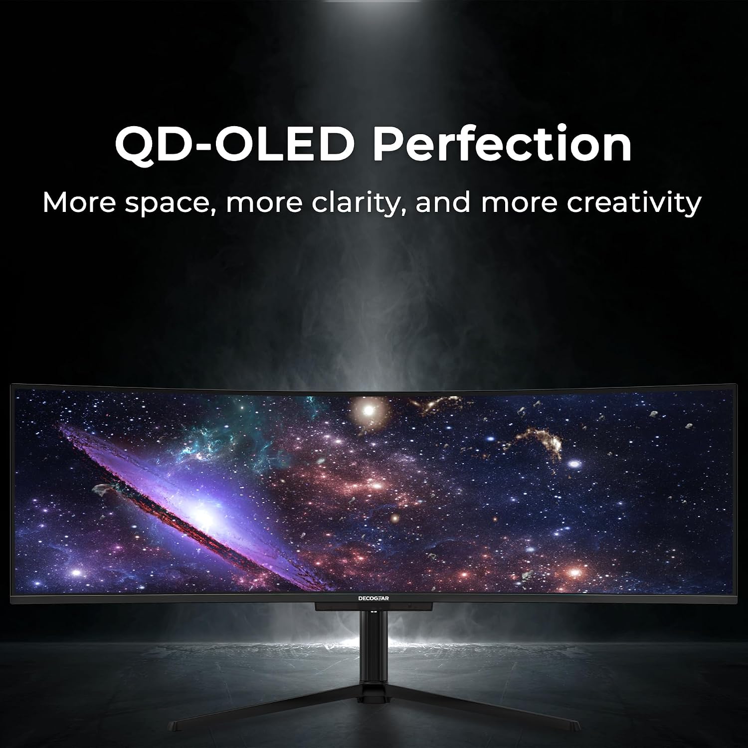 Deco Gear 49' QD-OLED 240Hz Curved Ultrawide Gaming Monitor - 5120×1440 DQHD, 32:9 Dual-QHD Display, 0.03 ms Response, HDR400 True Black, 90W USB-C, KVM, Adaptive Sync, RGB Lighting