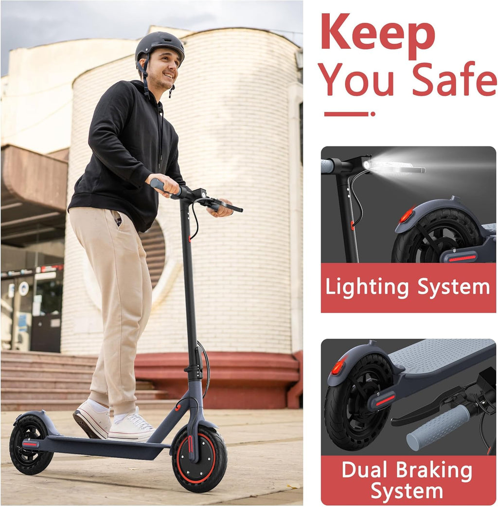 MAXSHOT Electric Scooter for Adults, 8.5/10/14' Tires, 19/22Mph, 350W/500W Motor, 21-28 Miles Range, Folding E-Scooter with Dual Suspension,APP Contro