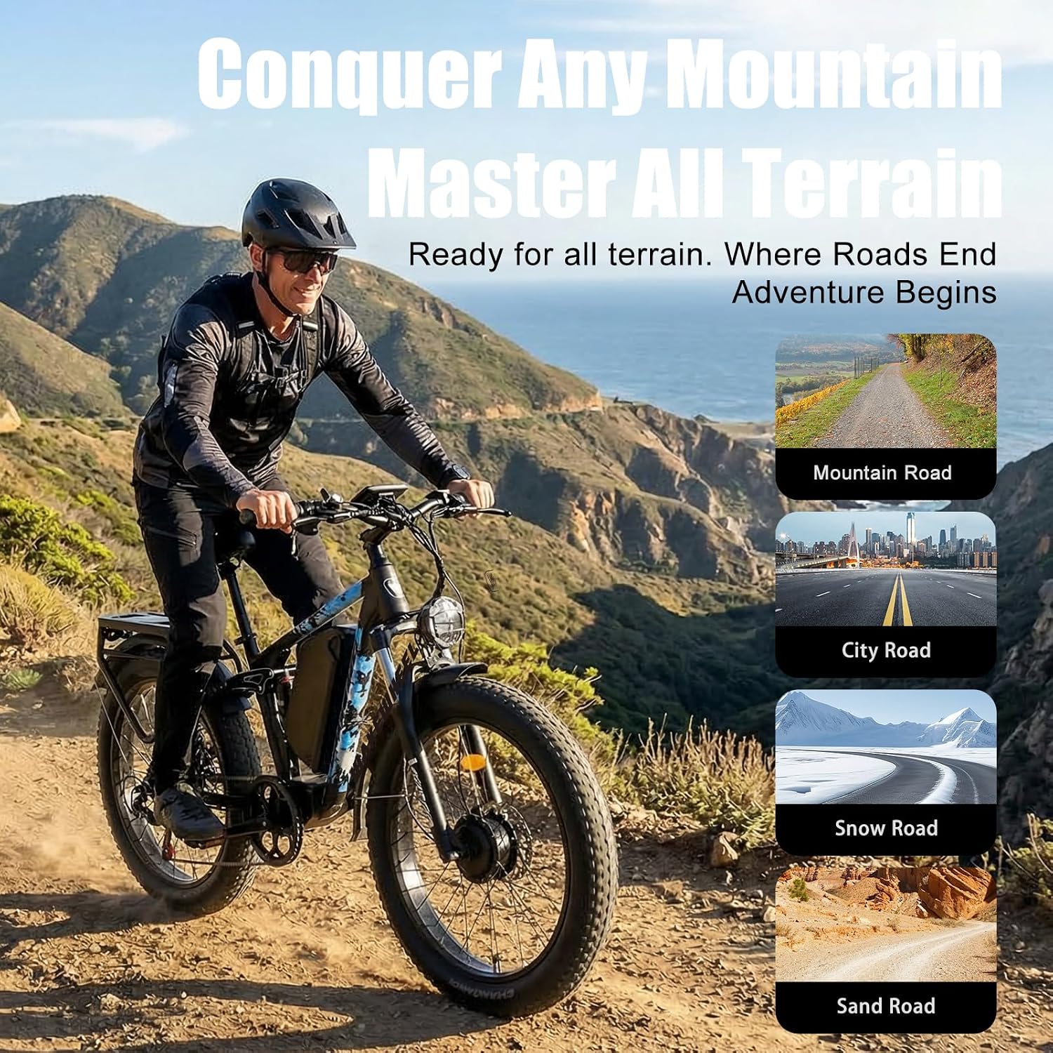 Peak 8000w Electric Bike for Adults, 60V Battery Ebike, Fat Tire & Long Range Electric Bicycles, 210Nm Mountain Bike Full Suspension, Hydraulic Brake Electric Bicycle