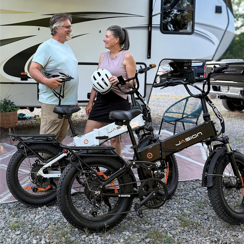 Jasion X Hunter/PRO Electric Bike for Adults,1800W/1400W Peak 20''Fat Tire Foldable Ebike,Folding E Bike Up to 80/70 Miles Range,720/624WH Removable Battery,30 MPH E Bike,Certified by UL2849