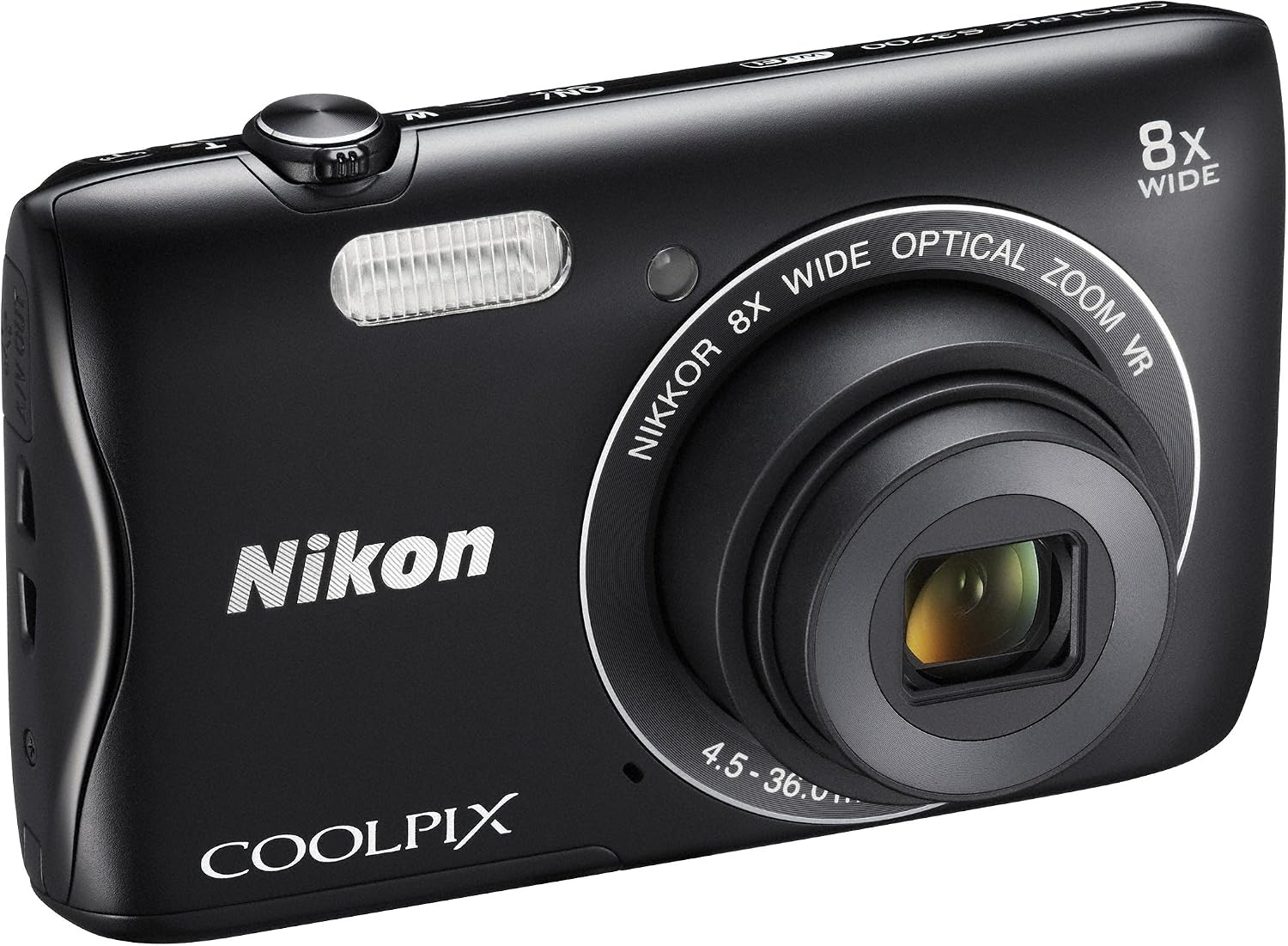 Nikon Digital Camera COOLPIX S3700 Black Optical 8X Zoom 20.05 Million Pixels S3700BK