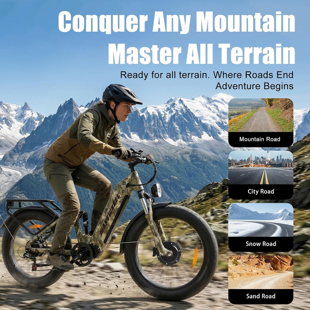 Peak 8000w Electric Bike for Adults, 60V Battery Ebike, Fat Tire & Long Range Electric Bicycles, 210Nm Mountain Bike Full Suspension, Hydraulic Brake Electric Bicycle