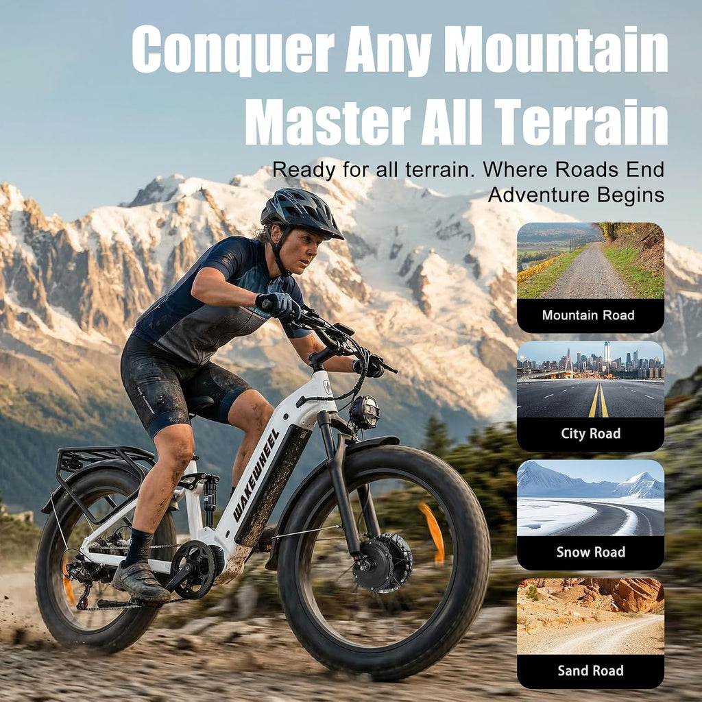 Peak 8000w Electric Bike for Adults, 60V Battery Ebike, Fat Tire & Long Range Electric Bicycles, 210Nm Mountain Bike Full Suspension, Hydraulic Brake Electric Bicycle