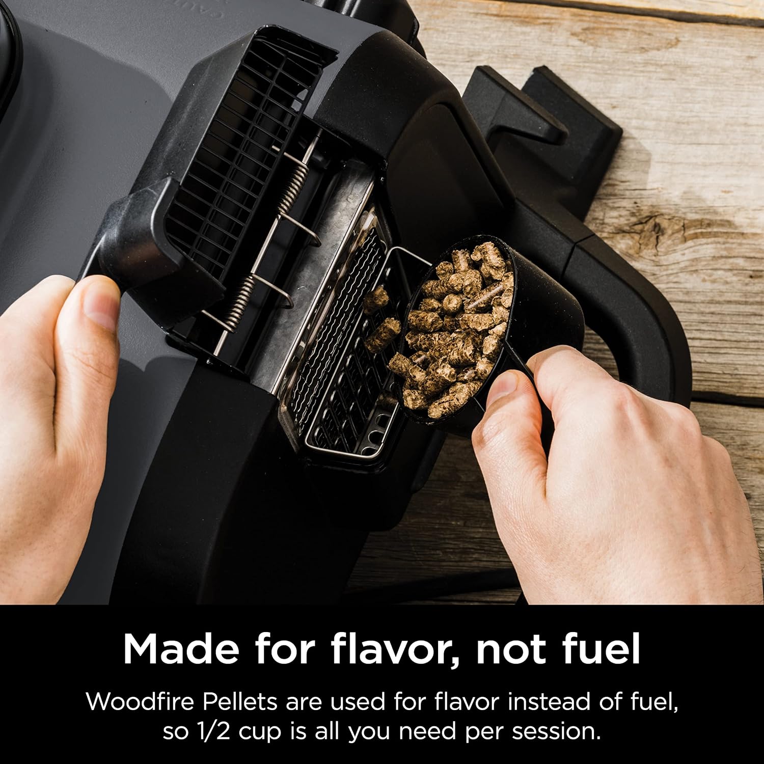 Ninja OG751 Woodfire Pro Outdoor Grill with Built-In Thermometer, 7-in-1 Master Grill, BBQ Smoker&Outdoor Air Fryer plus Bake,Roast, Dehydrate,&Broil,Woodfire Technology,with All Purpose Blend Pellets
