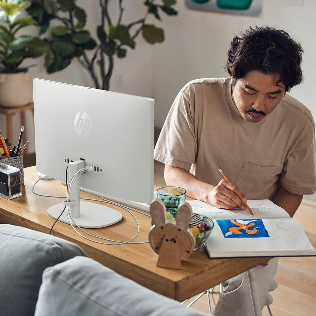 HP 21.5-inch All-in-One Desktop Computer - Office Lifetime & Win 11 Pro | FHD Anti-Glare Display | Intel Celeron | HDMI | WiFi6 | Webcam | w/Bundle Accessories | 32GB RAM + 1TB SSD