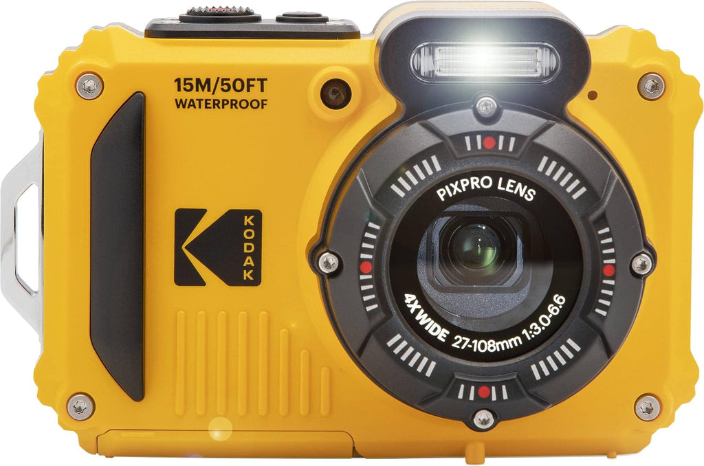 Kodak PIXPRO WPZ2 Rugged Waterproof Digital Camera Bundle with Black Point & Shoot Case + 32GB microSDHC Card (Yellow) Bundle (3 Items)