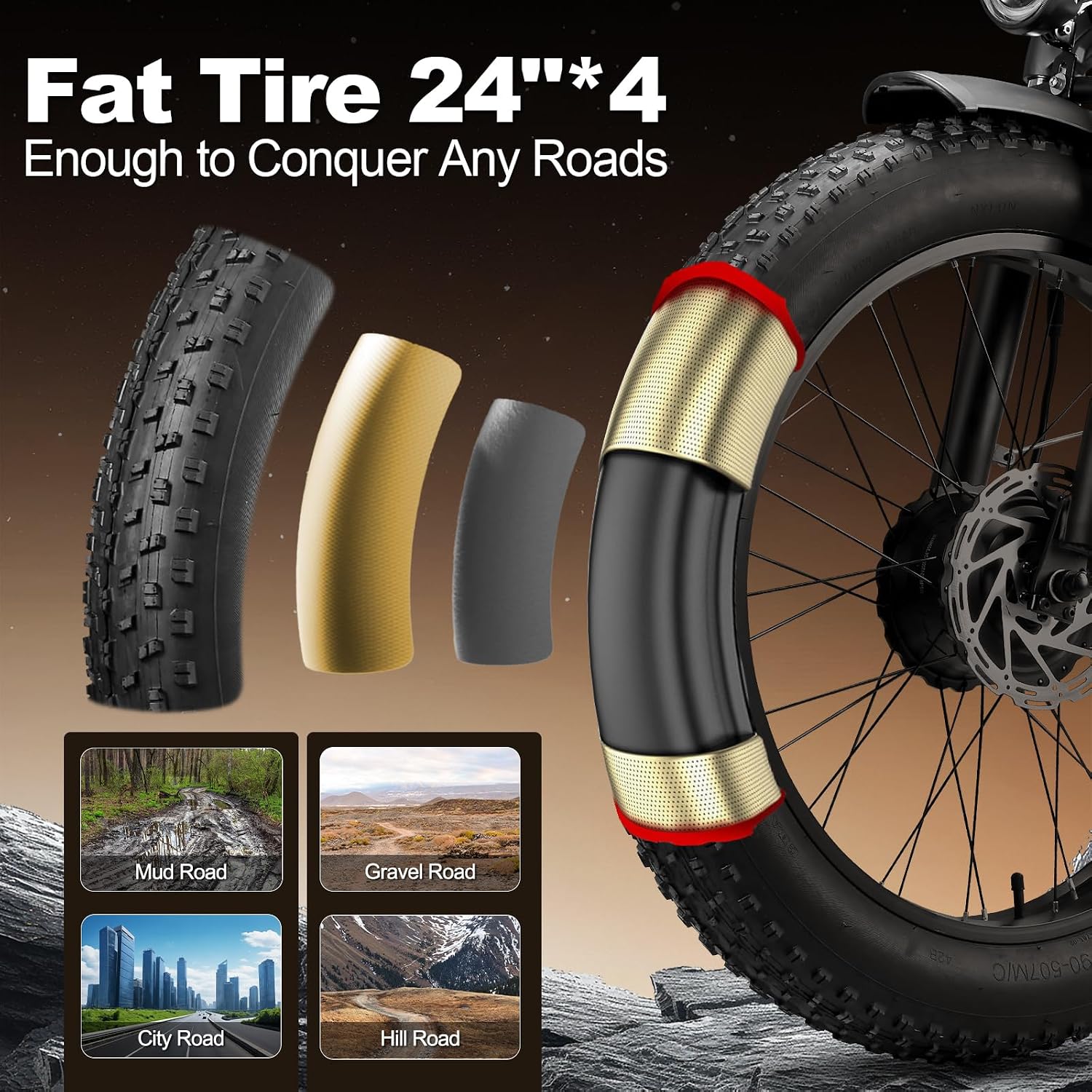 9000W Peak Dual Motor Ebike,58V Max 34Ah Adults Electric Bike,Up to105 Miles Range 47MPH Top Speed Fast Ebike,Full Suspension 24Inches Fat Tires Mountain E Bicycle for Sand Snow Beach&Off-Road