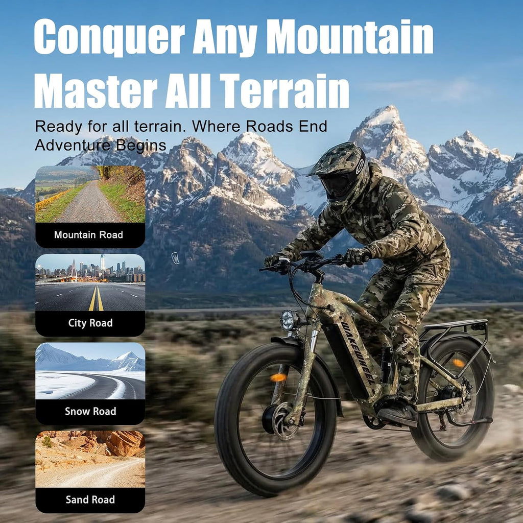 Peak 8000w Electric Bike for Adults, 60V Battery Ebike, Fat Tire & Long Range Electric Bicycles, 210Nm Mountain Bike Full Suspension, Hydraulic Brake Electric Bicycle