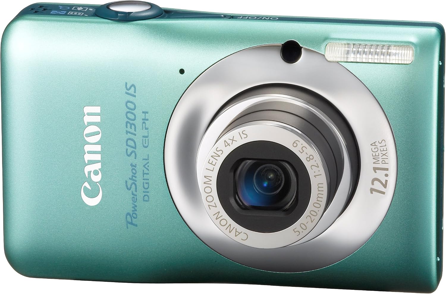 Canon PowerShot SD1300IS 12.1 MP Digital Camera with 4x Wide Angle Optical Image Stabilized Zoom and 2.7-Inch LCD (Green)