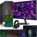 Dell OptiPlex Desktop RGB Computer PC, Intel Core i7 Processor, 16GB RAM, 512GB SSD, 24 Inch HDMI Monitor, RGB Keyboard Mouse and Headset, WiFi, Windows 11 Pro (Renewed)