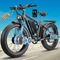 9000W Peak Dual Motor Ebike,58V Max 34Ah Adults Electric Bike,Up to105 Miles Range 47MPH Top Speed Fast Ebike,Full Suspension 24Inches Fat Tires Mountain E Bicycle for Sand Snow Beach&Off-Road