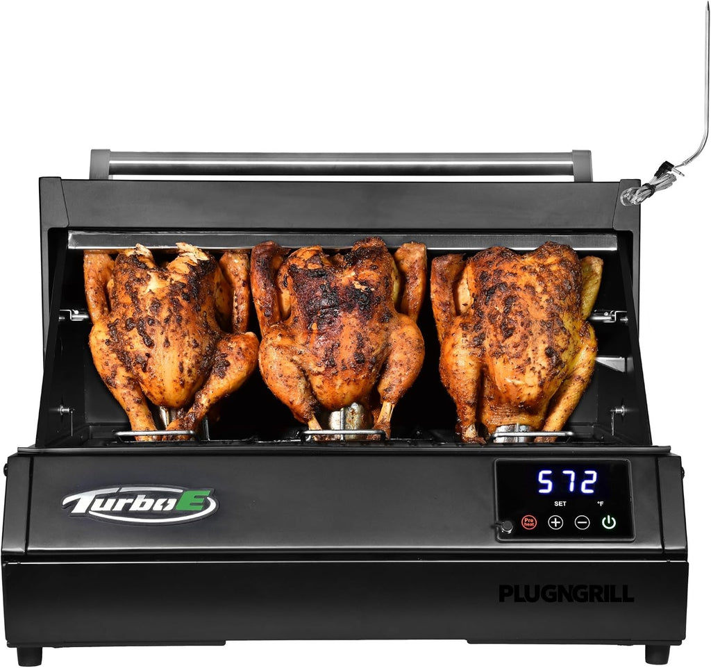 Turbo E XL Electric Grill, 1700W Infrared, Warming Rack and Probe, Apartment Friendly