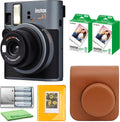 FujiFilm Instax Mini 41 Instant Camera Bundle with Fuji Instax-Instant-mini Film Value Pack (40 Sheets) + Photo Album – 64 Pockets + Protective Case Brown + More