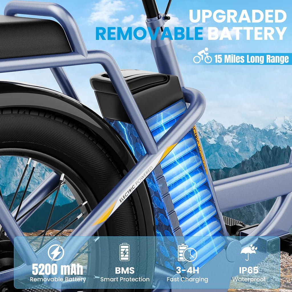 Caroma Peak 1200W/800W/500W/ Electric Scooter with Seat, 20' Off-Road Tires, 15/25/30Miles Range, 20MPH Top Speed, Adjustable Electric Scooter for Adults with Basket, Adults Ebike for Commuting