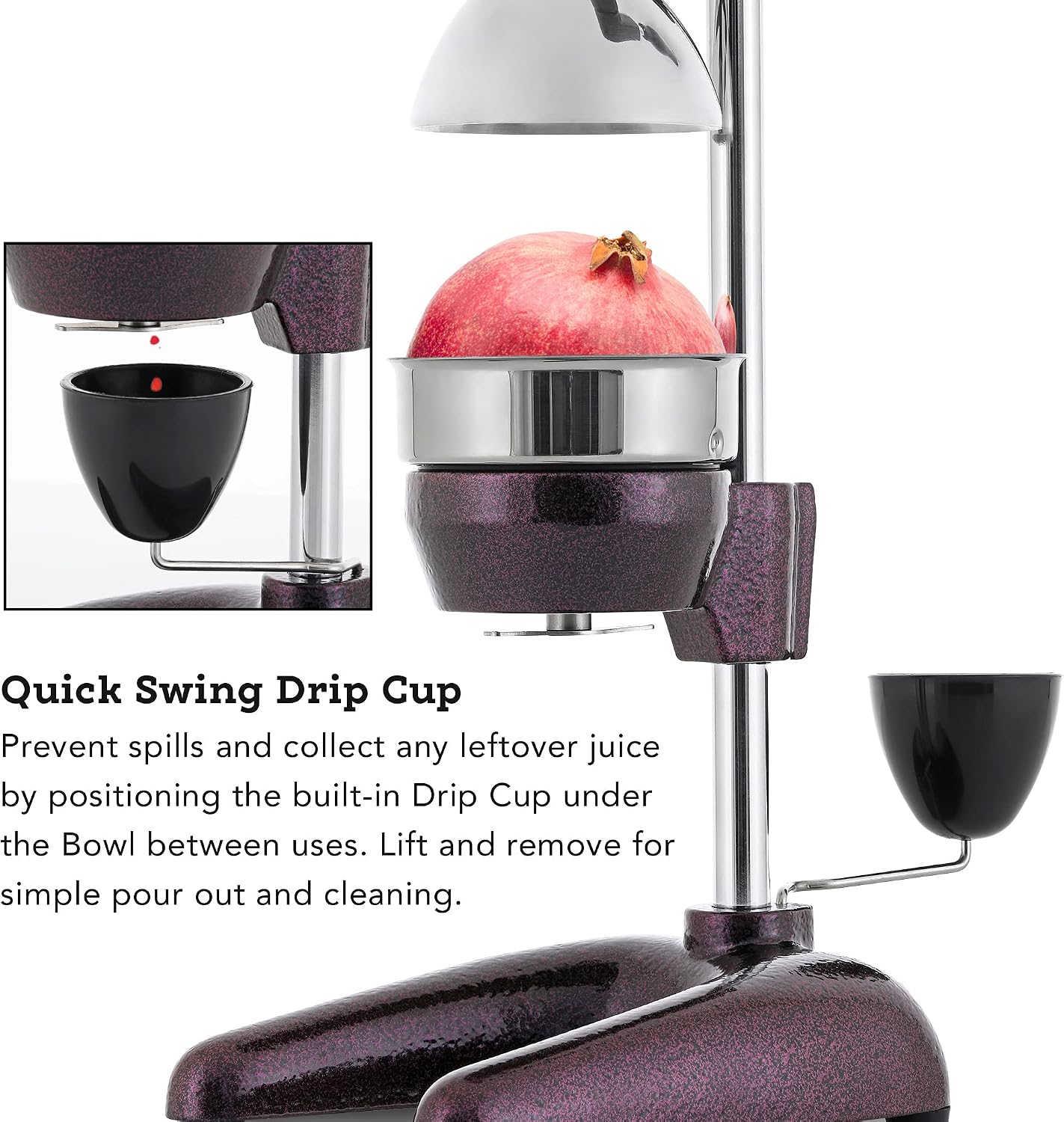 Tribest Pro MJP-105 XL Professional Manual Cold Press Juicer Machine for Pomegranates and Citrus (Purple)
