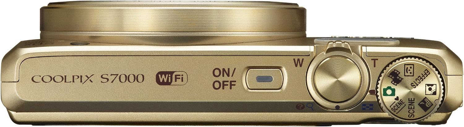 Nikon COOLPIX S7000 Digital Camera (Gold) - International Version (No Warranty)