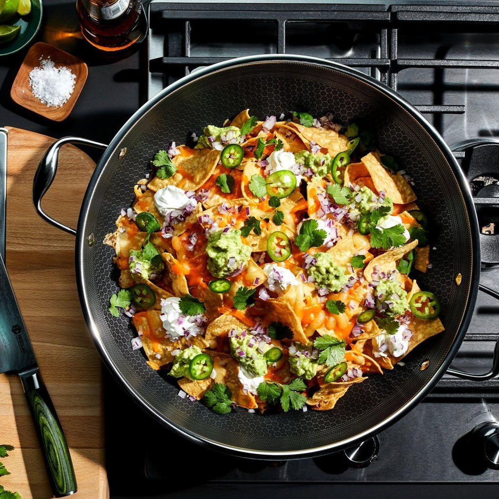 HexClad Hybrid Nonstick 14-Inch Wok with Stainless Steel Lid, Stay-Cool Handles, Dishwasher-Friendly, Oven-Safe Up to 900°F, Induction Ready, Compatible with All Cooktops