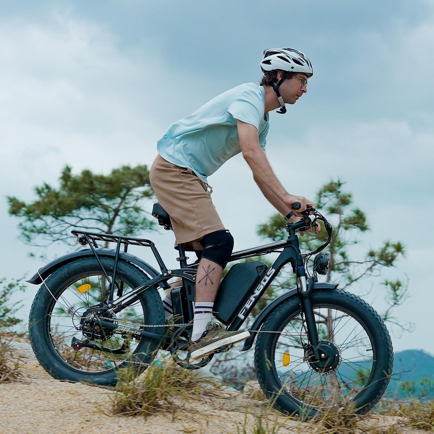 6000W Electric Bike for Adults,60V 1200WH 45MPH Dual Motor Mountain Ebike Up to100 Miles Long Range Electric Bicycle 24' Fat Tire Fast Bicycle for Men Women Full Suspension Brake/Turn Signal