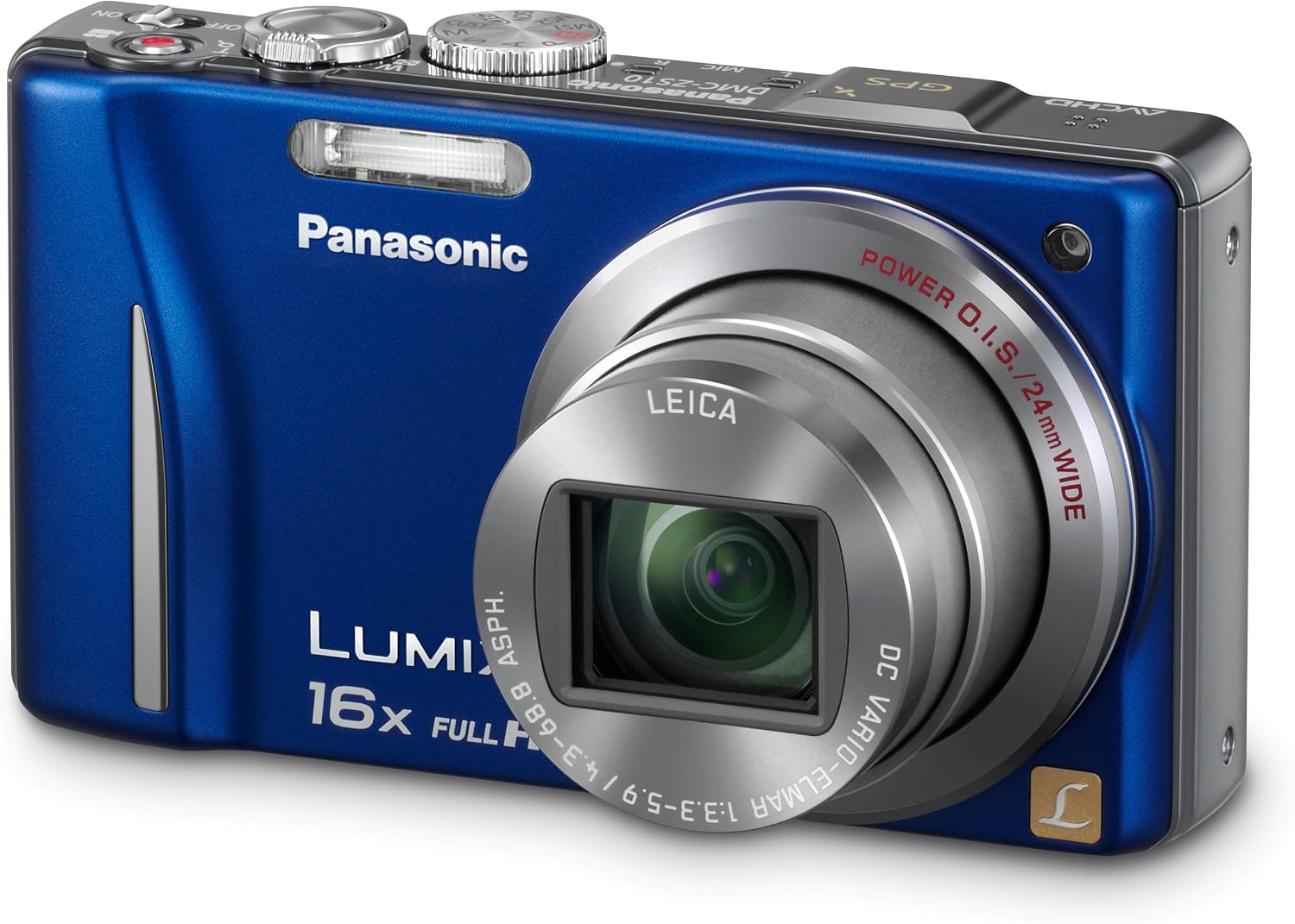 Panasonic Lumix DMC-ZS10 14.1 MP Digital Camera with 16x Wide Angle Optical Image Stabilized Zoom and Built-In GPS Function (Blue)