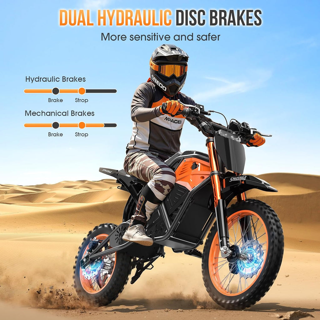 Spacewalk Electric Bike M6 / M7 for Teens/Adults,16' / 20' Ebike,1500W Peak Motor,21.7mph / 27.9mph,48V 15Ah Removable Battery,4X Suspension,50 Miles Pure Electric,70 Miles PAS