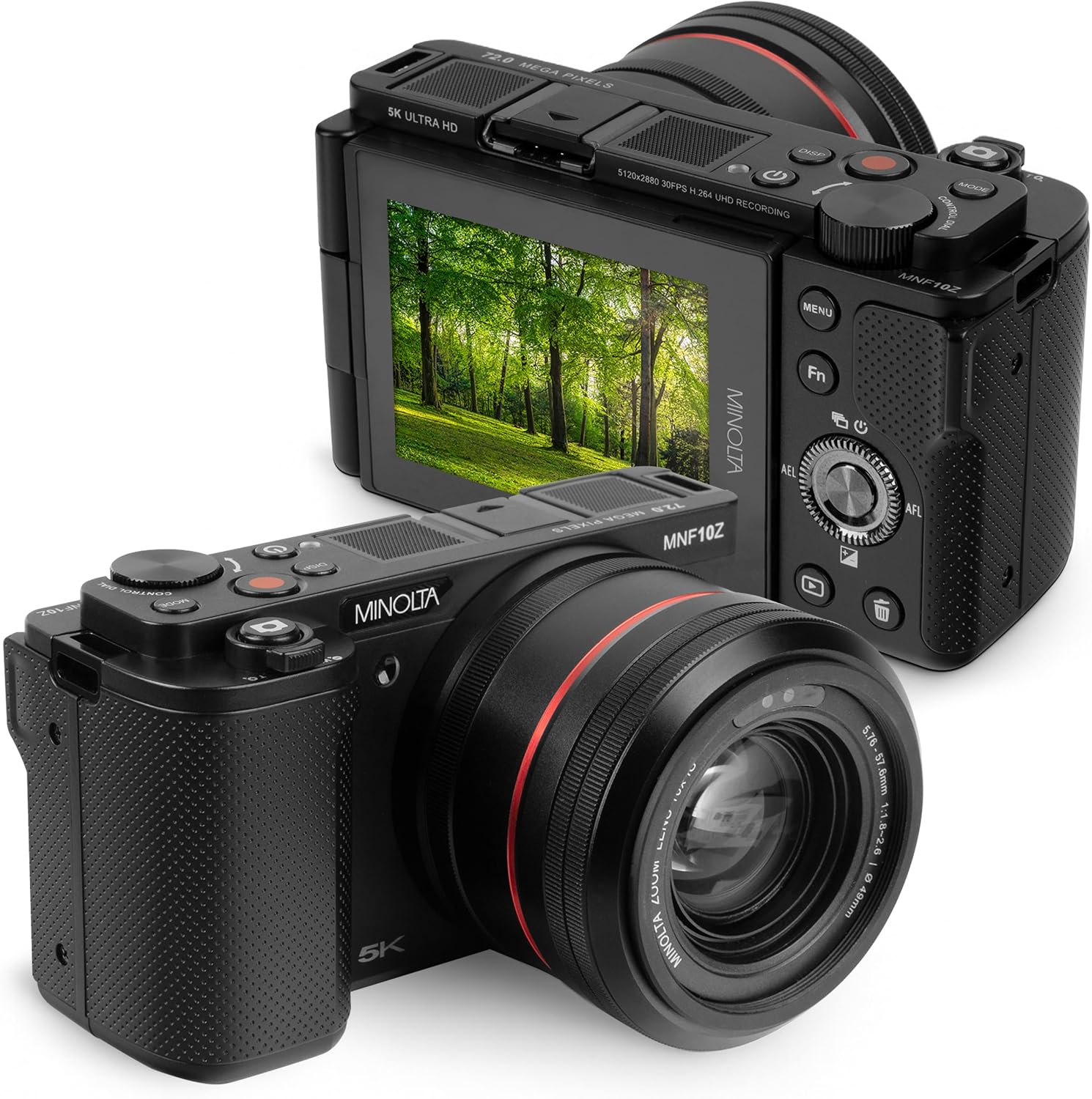 Minolta 72MP Camera w/10x Optical Zoom, Black