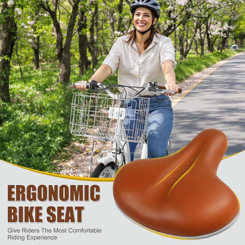 CamPingSurvivals 26' Cruiser Bike Commuter Bike 7 Speed Women's Bicycle Beach Cruiser with Ergonomic Upright Design, Adjustable Saddle, Dual Fenders & V Brake and High Carbon Steel Frame