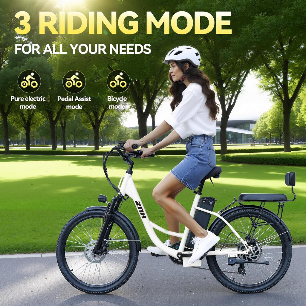ZNH Electric Bike for Adults with 1000W Motor & 624/940.8 Wh Built-in Removable Battery, 70Miles 25 MPH Step Thru Electric Bicycle, 24'/26' Commuter E Bikes with 7-Speed, UL 2849 Certified