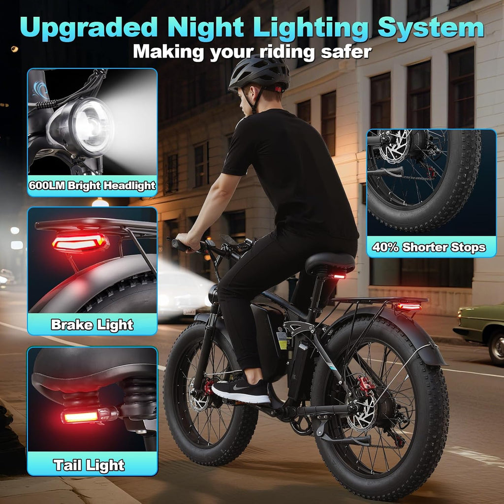 9000W Peak Dual Motor Ebike for Adults 47 MPH Fast ElectricBike, 58V Max Output 1972 Wh Up to 105 Miles Ebikes,24' Fat TireE-Bike,Full Suspension Electric Bicycle for Mountain Commuter