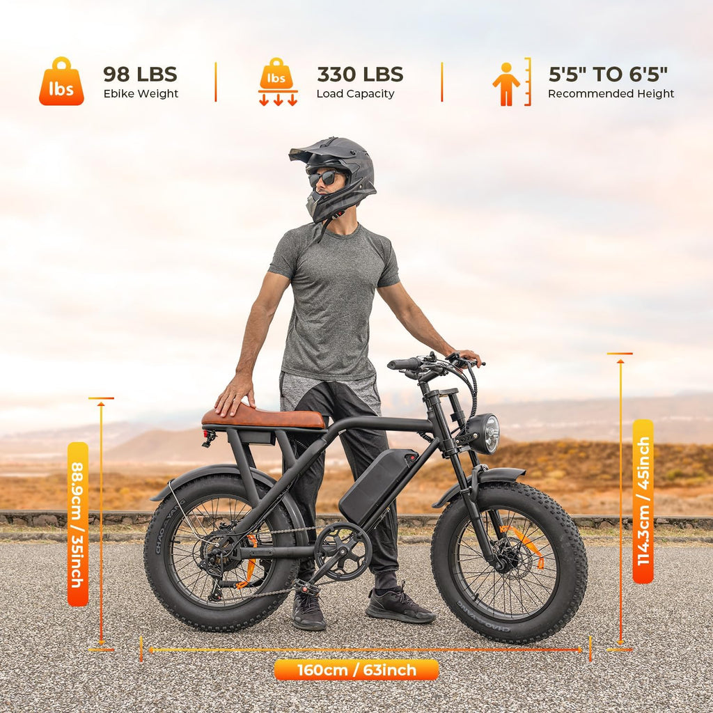 Ebikes for Adults | 1500W | 33MPH | 40/75 Miles | 48V 15.6AH Removable Battery | 7-Speed | 3 Modes | Full Suspension | Dual Disc Brake | 20'' All-Terrain Fat Tires | UL 2849 Certified Electric Bike