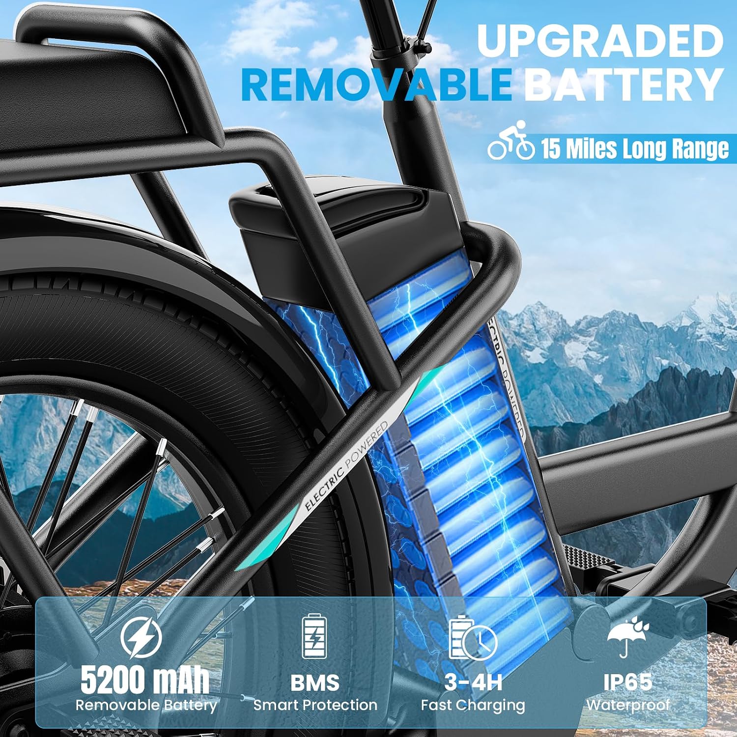 Caroma Peak 1200W/800W/500W/ Electric Scooter with Seat, 20' Off-Road Tires, 15/25/30Miles Range, 20MPH Top Speed, Adjustable Electric Scooter for Adults with Basket, Adults Ebike for Commuting