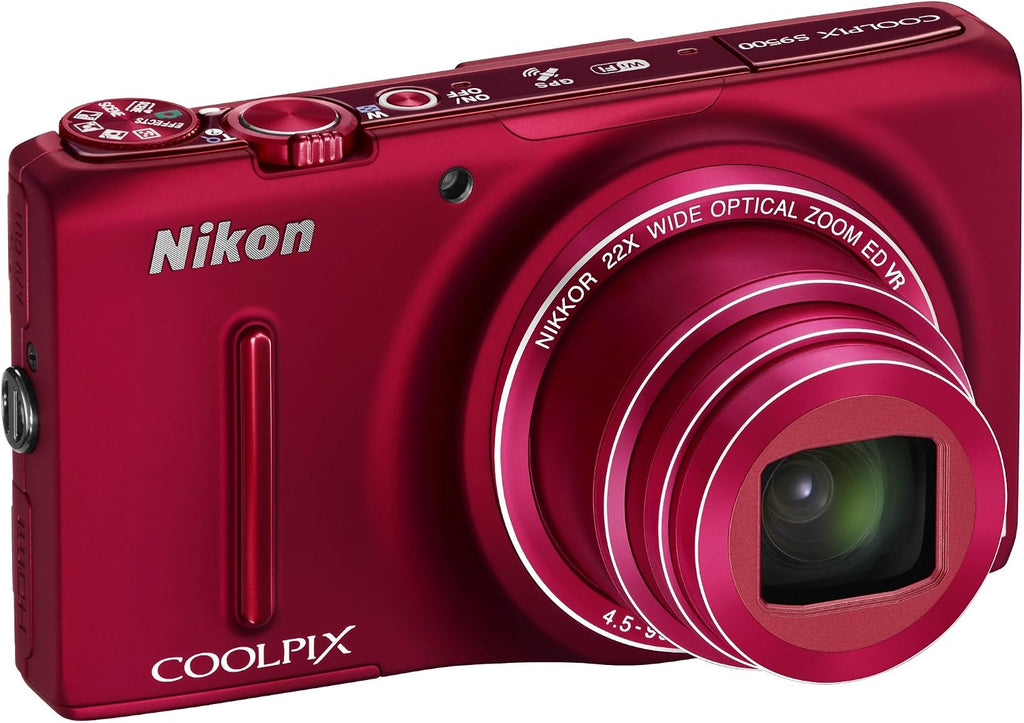 Nikon COOLPIX S9500 Wi-Fi Digital Camera with 22x Zoom and GPS (Red) (OLD MODEL)