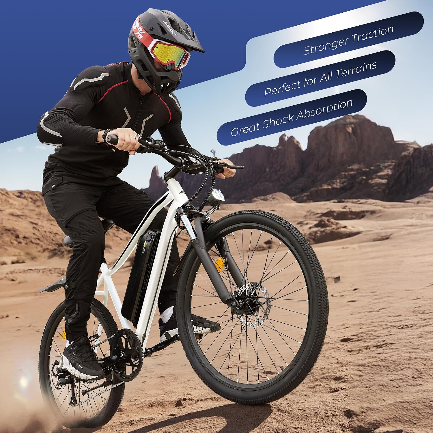 Electric Bike - Electric Bike for Adults, 1500w/1000W/750W Peak Motor, Up to 55 Miles, 20MPH EBike, 26'' Tires Lightweight E Bike for Commuting Mountain Road Sand