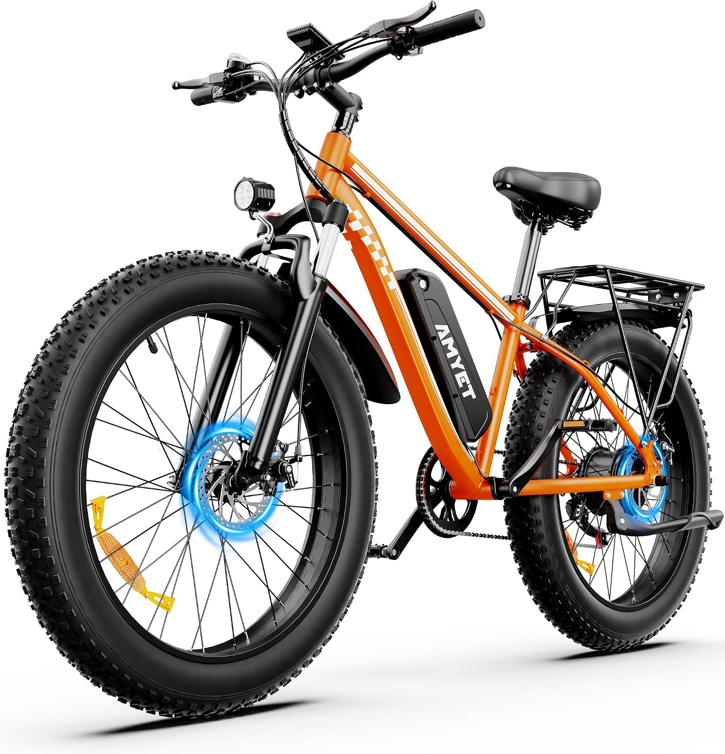AMYET EB26 Electric Bike for Adults Peak 1500W Electric Bicycle 48V 15AH (720WH) Battery Electric Bike 26' Fat Tire Mountain 28mph 7 Speed Gears Ebike with UL 2849 Certified