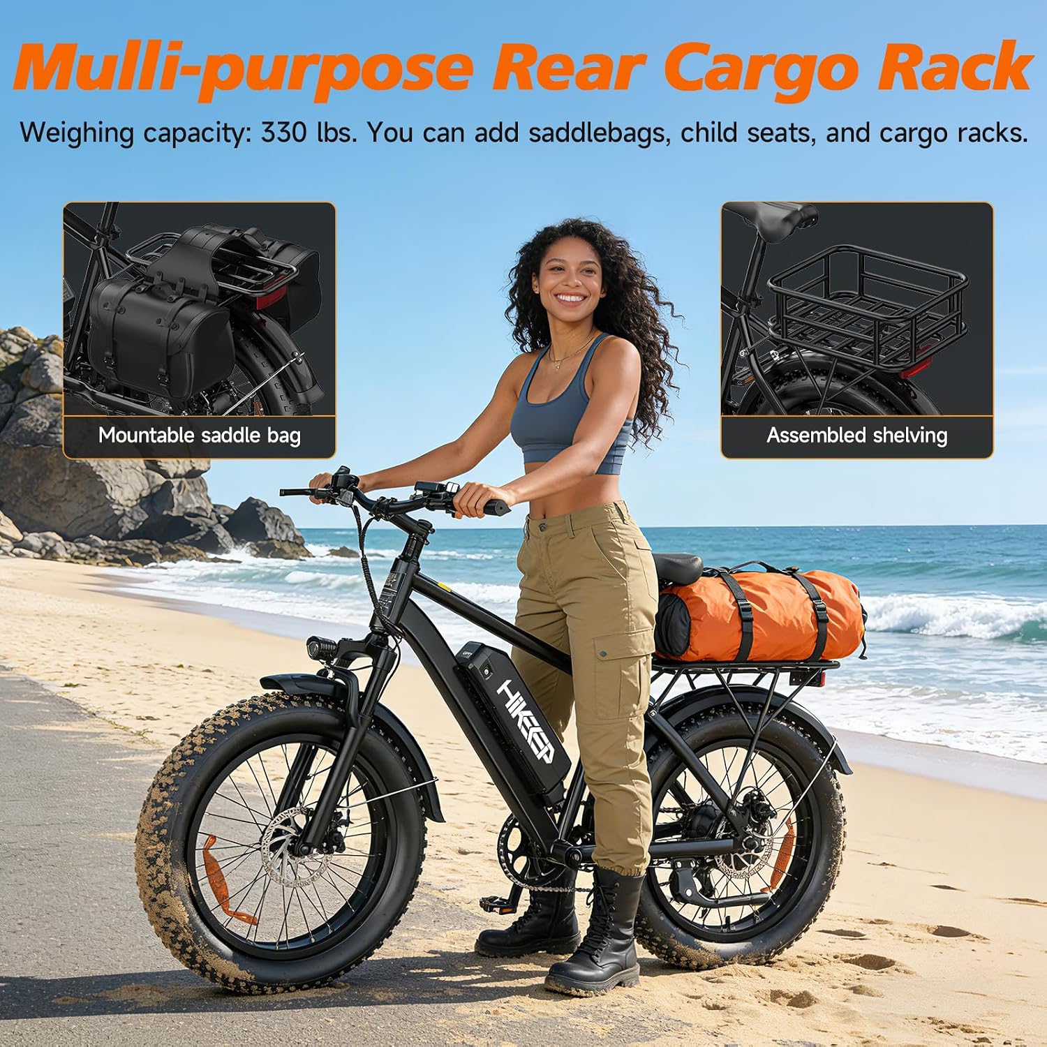 Electric Bike for Adults - 26' Ebike, 48V/7.8AH/15.6AH/25Ah Battery, 20-40MPH, Full Suspension, LCD Display, Adjustable Seat & Heavy-Duty 330lbs E-Bike
