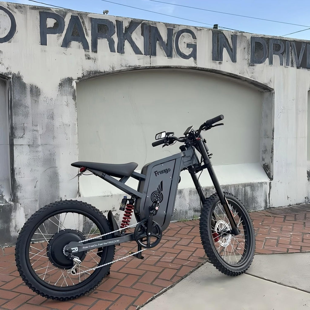 Freego Electric Motorcycle for Adults, X2Pro Electric Dirt Bike 6000W(Peak) Motor 60V/30Ah Battery,50MPH Off Road Electric Bicycle,19x2 Tire Full Suspension/Four-Piston Hydraulic Brake