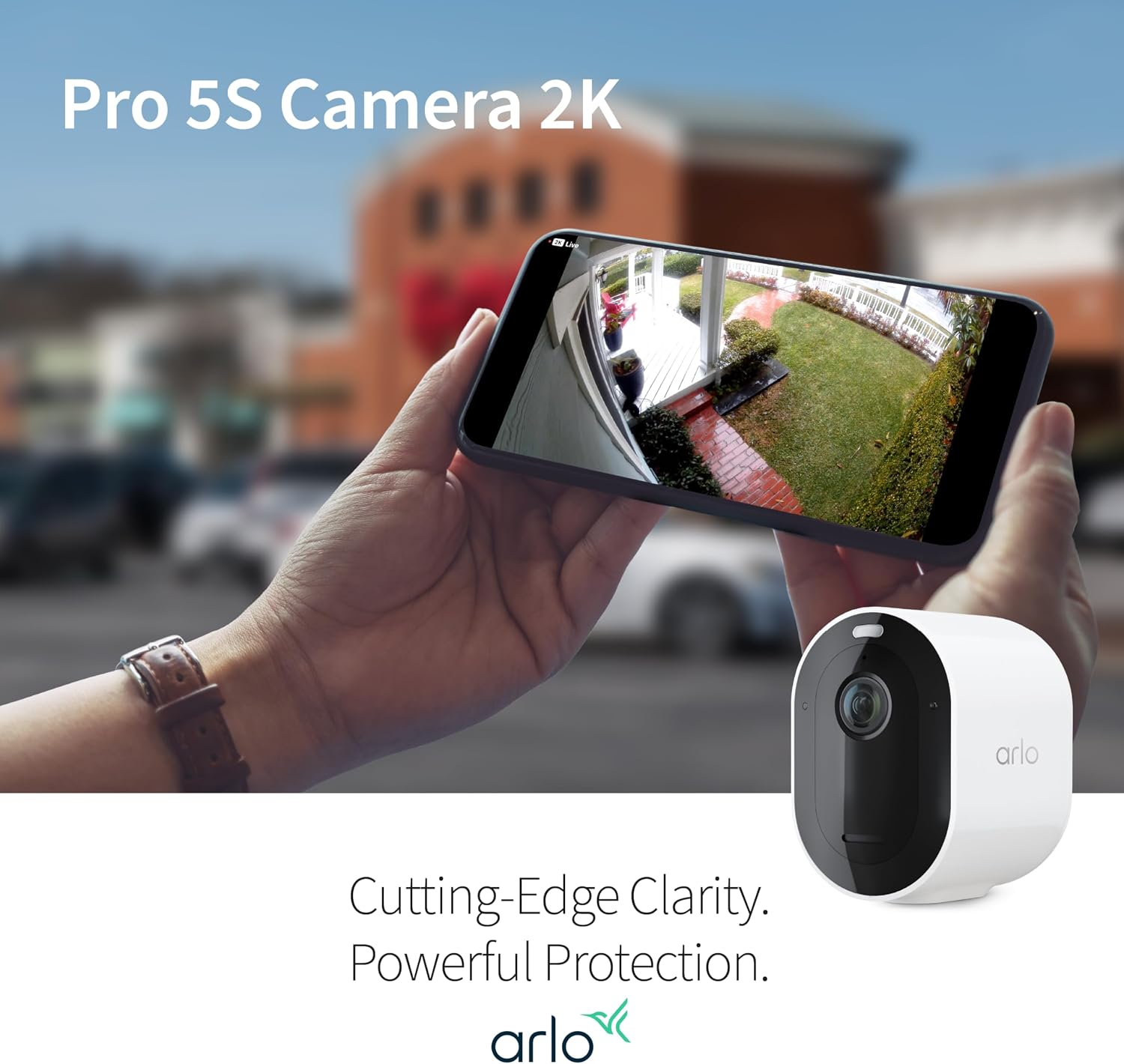 Arlo Pro Security Camera 2K HDR (5th Gen, 2022 Release) - Wireless Outdoor Camera, Rechargeable Removeable Battery, Event Captions, Emergency Response, 1-Month Trial of Secure Plan, 1 Cam, White