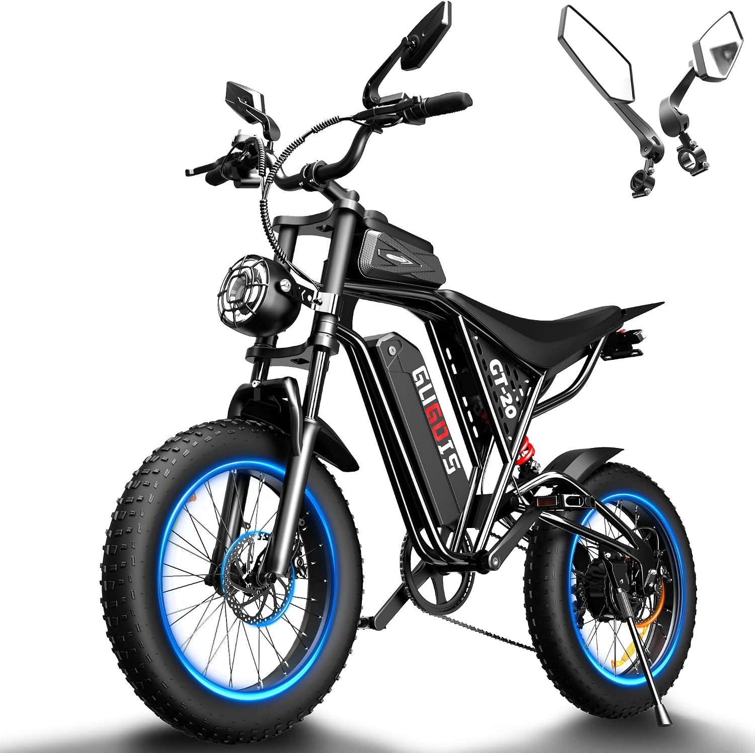 Electric Bike for Adults, 20' Fat Tire Electric Bike, Peak 1000W Motor, 48V Removable Battery, Up to 30MPH & 45/60 Miles, Full Suspension, Dual Disc Brakes, 7-Speed, All-Terrain Off-Road Ebike
