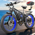 Dual Motor Ebike for Adults, Peak 9000W 52V 34AH Battery, 46MPH Fast Electric Bike for Adults, Up to 105Miles, Hydraulic Disc Brake, Full Suspension, 24' Electric Bicycle for Snow All Terrain