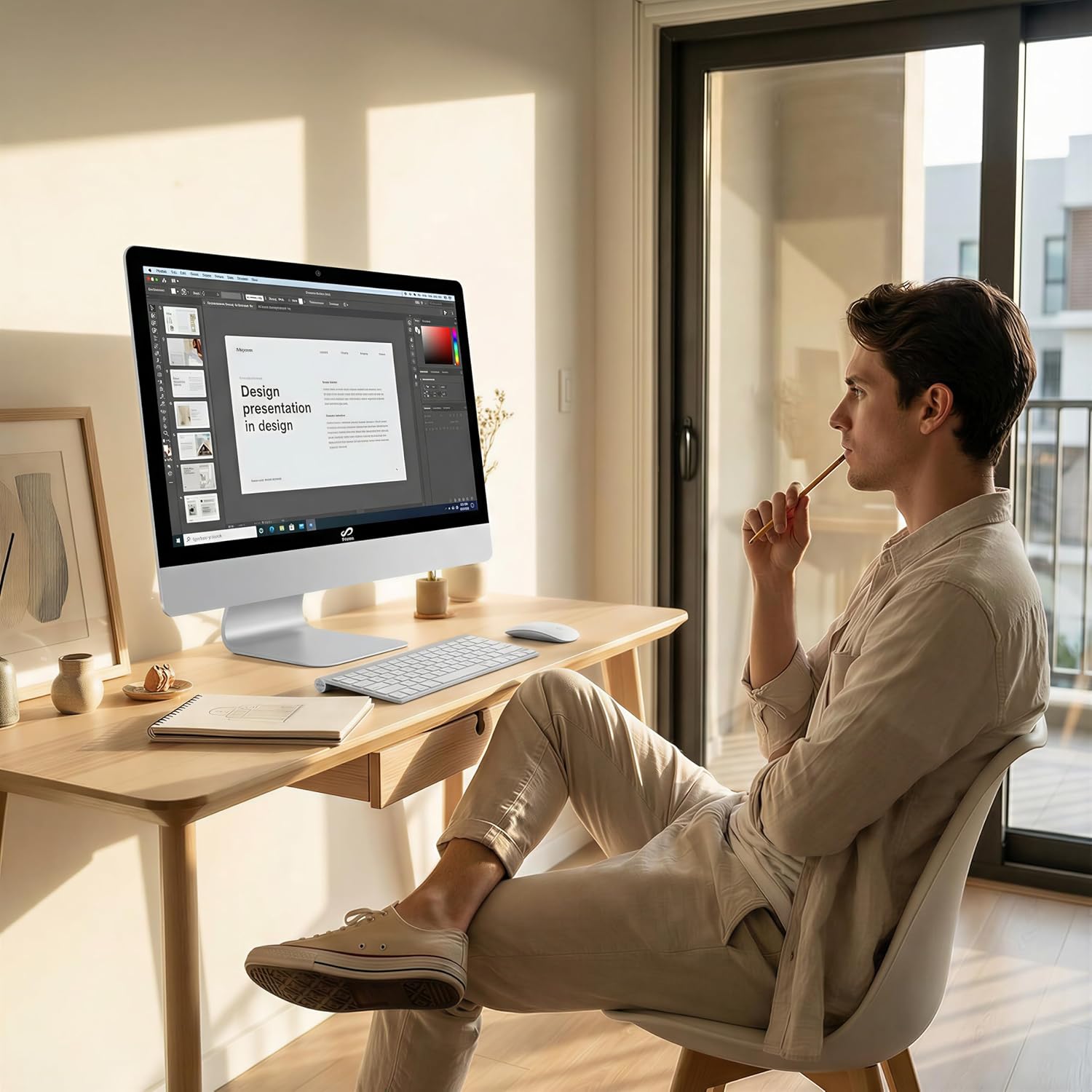 STGSivir All in One Desktop Computer, 22 inch FHD Display, Intel Core i7 up to 3.9G, 16G RAM, 1T SSD, WiFi, BT 5.0, RGB Keyboard & Mouse, Windows 11 Home