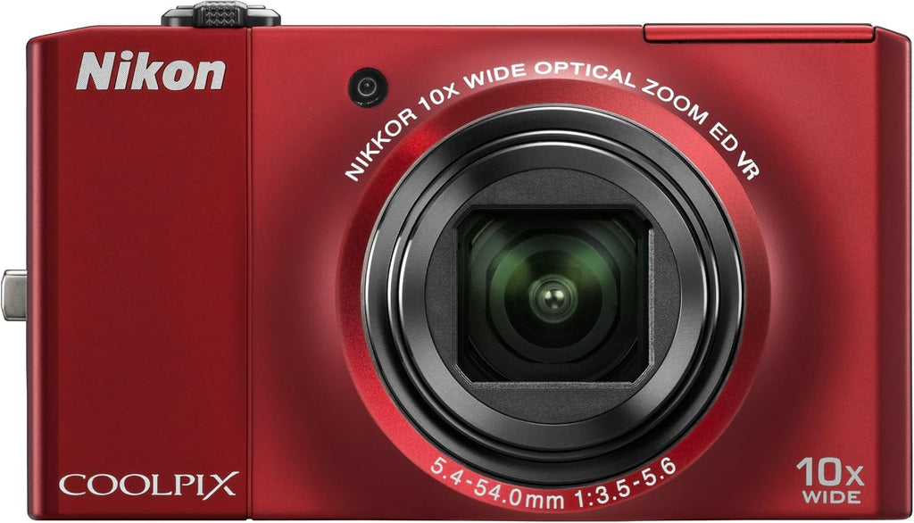 Nikon Coolpix S8000 14.2 MP Digital Camera with 10x Optical Vibration Reduction (VR) Zoom and 3.0-Inch LCD (Red)