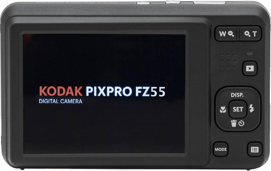Kodak PIXPRO FZ55 Black 16MP Digital Camera 5X Optical Zoom 28mm Wide Angle 1080P Full HD Video 2.7' LCD Camera + 64GB Card and Reader + Case + Memory Wallet + Tripod + Cleaning Bundle